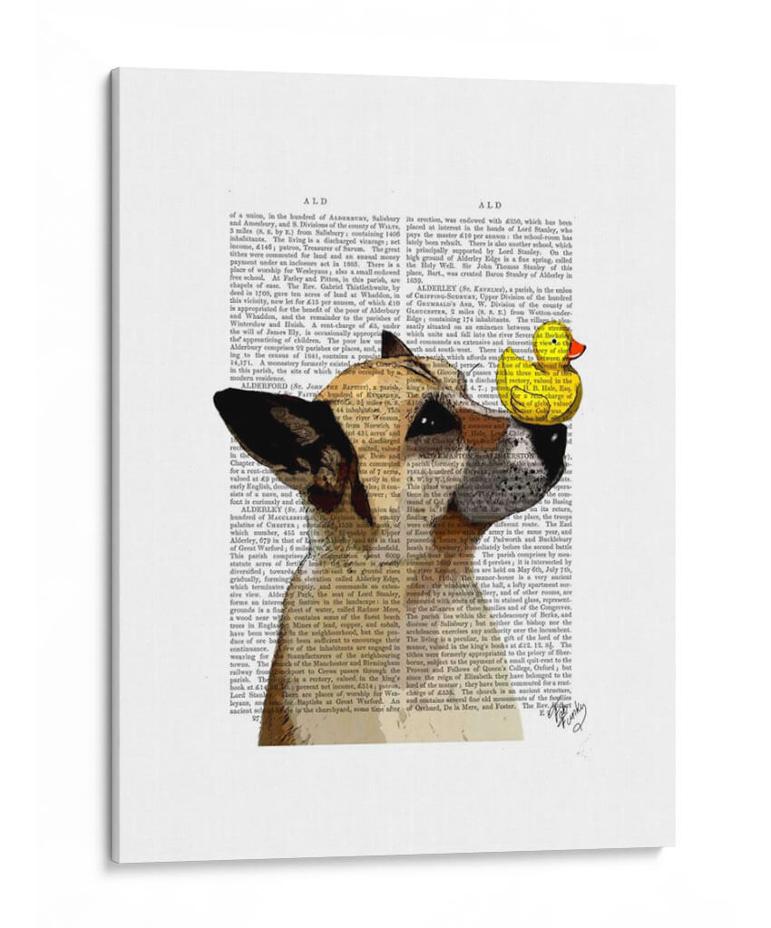 Pastor Alemán Y Pato - Fab Funky | Cuadro decorativo de Canvas Lab