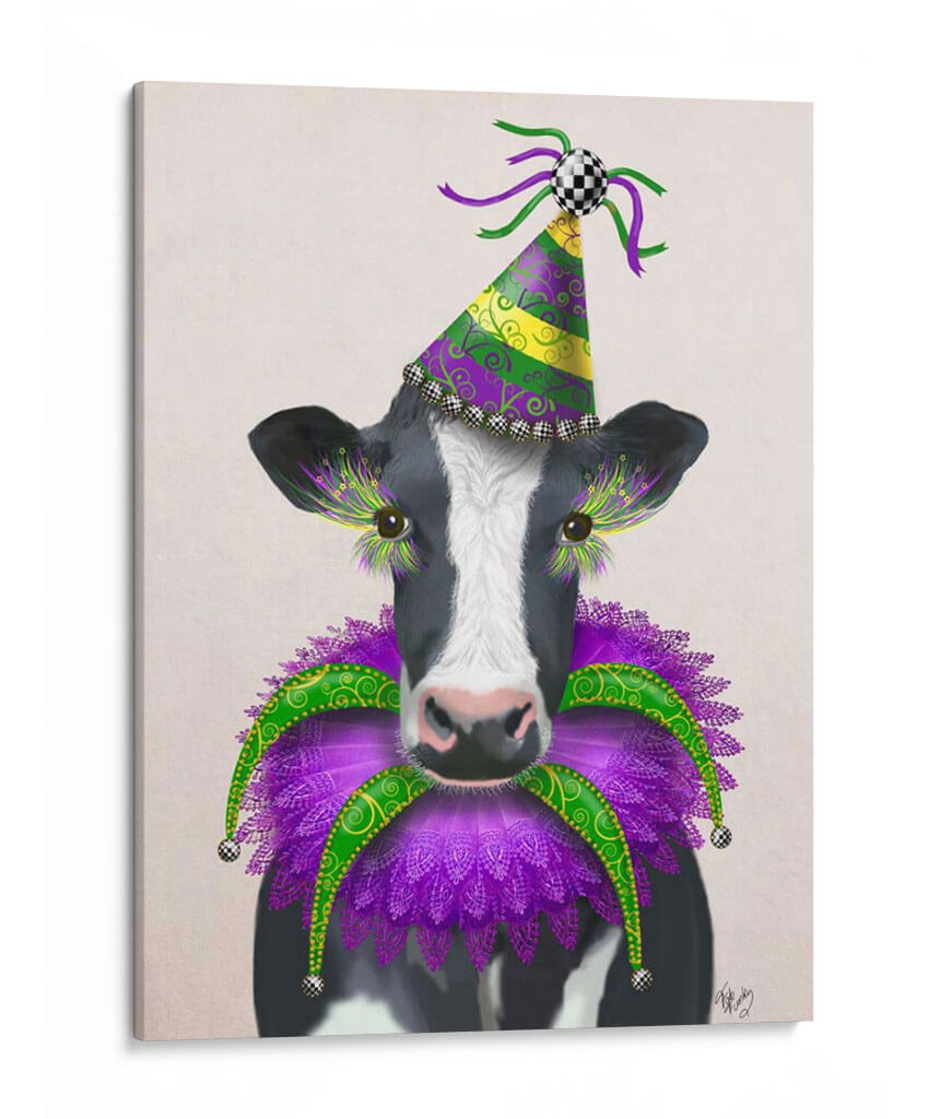 Vaca De Mardi Gras - Fab Funky | Cuadro decorativo de Canvas Lab