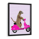Meerkat En Rosa Ciclomotor - Fab Funky | Cuadro decorativo de Canvas Lab