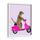 Meerkat En Rosa Ciclomotor - Fab Funky | Cuadro decorativo de Canvas Lab