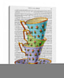 Pila De Tres Tazas De Té Vintage - Fab Funky | Cuadro decorativo de Canvas Lab