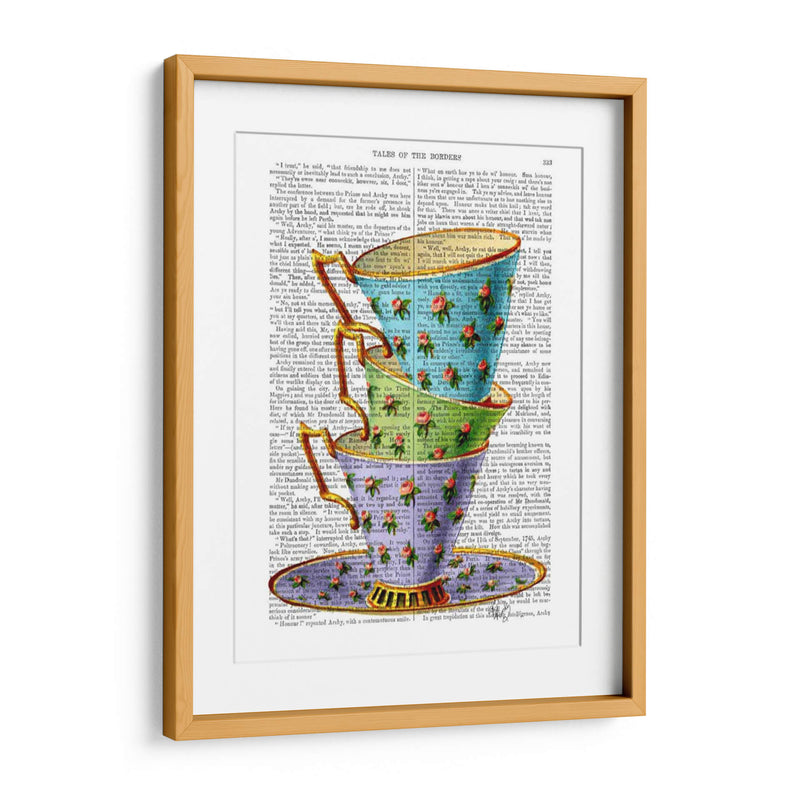 Pila De Tres Tazas De Té Vintage - Fab Funky | Cuadro decorativo de Canvas Lab