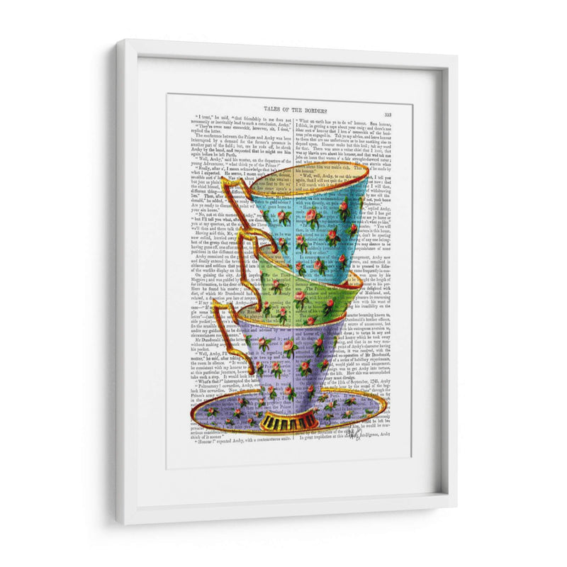 Pila De Tres Tazas De Té Vintage - Fab Funky | Cuadro decorativo de Canvas Lab