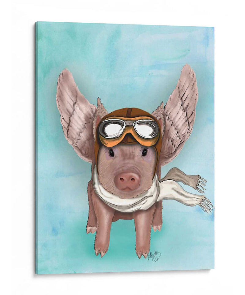 Piggy Aviator - Fab Funky | Cuadro decorativo de Canvas Lab