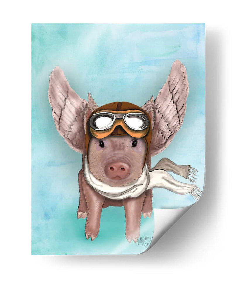 Piggy Aviator - Fab Funky | Cuadro decorativo de Canvas Lab