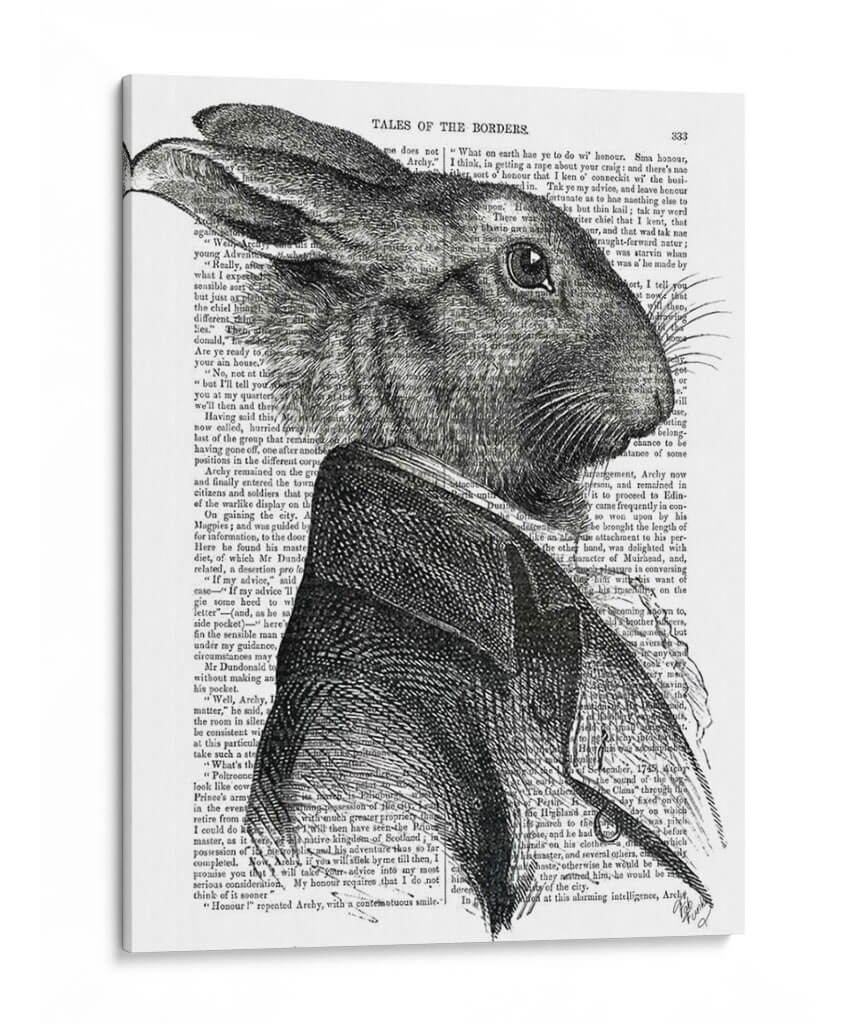 Perfil De Retrato De Conejo - Fab Funky | Cuadro decorativo de Canvas Lab