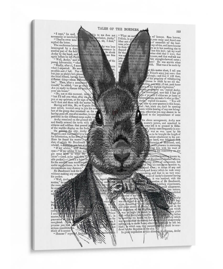 Conejo En Traje Retrato - Fab Funky | Cuadro decorativo de Canvas Lab