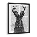 Jackalope Con Astas Grises - Fab Funky | Cuadro decorativo de Canvas Lab