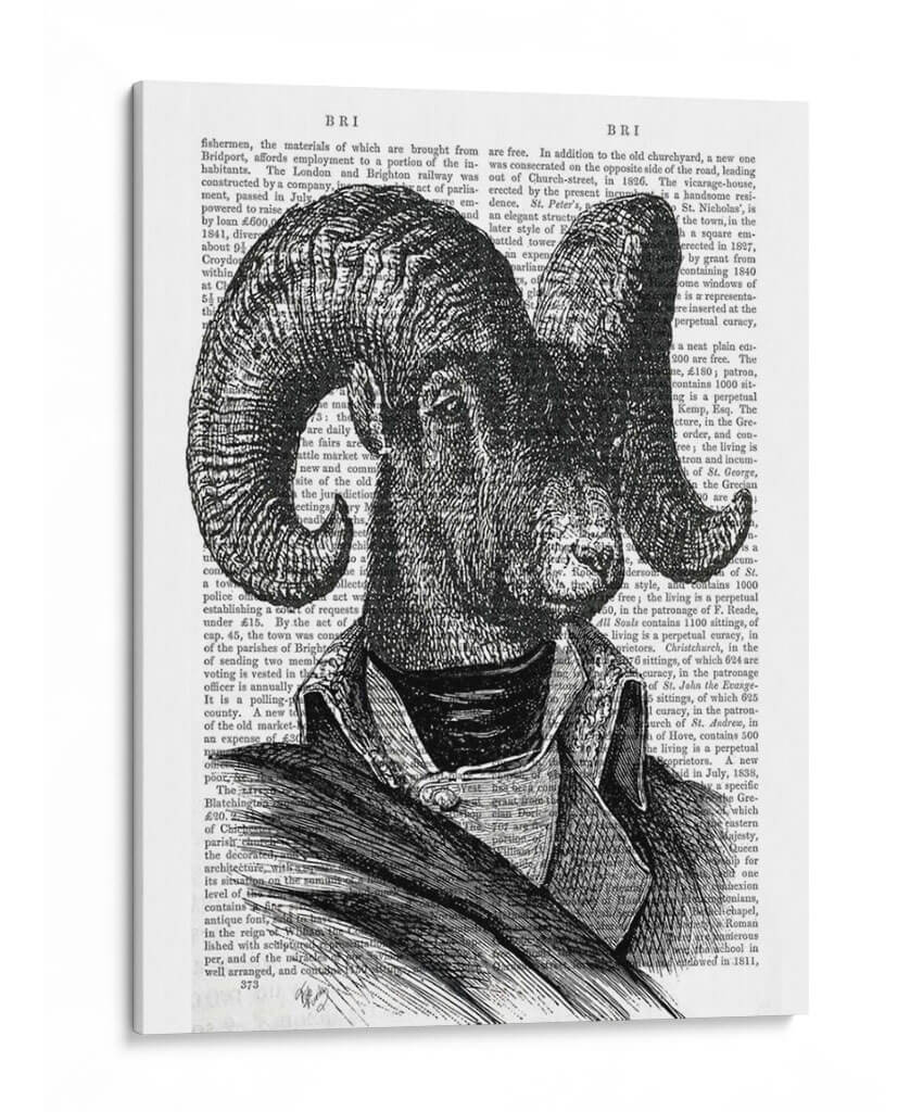 Retrato De La Cabra De Montaña - Fab Funky | Cuadro decorativo de Canvas Lab