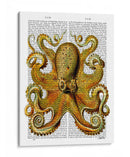 Frente De Pulpo Amarillo Vintage - Fab Funky | Cuadro decorativo de Canvas Lab