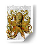 Frente De Pulpo Amarillo Vintage - Fab Funky | Cuadro decorativo de Canvas Lab