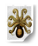 Pulpo Amarillo Vintage Debajo De La Parte Inferior - Fab Funky | Cuadro decorativo de Canvas Lab
