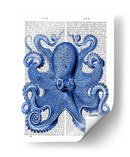 Pulpo Azul De La Vendimia 1 Frente - Fab Funky | Cuadro decorativo de Canvas Lab