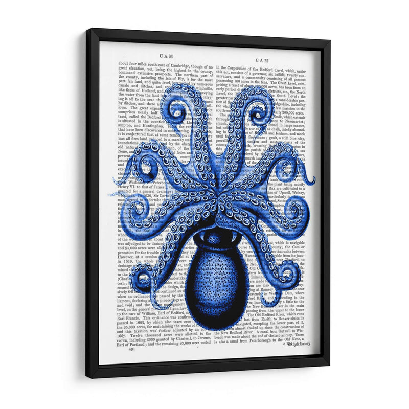 Pulpo Azul De La Vendimia 1 Debajo De La Parte Inferior - Fab Funky | Cuadro decorativo de Canvas Lab
