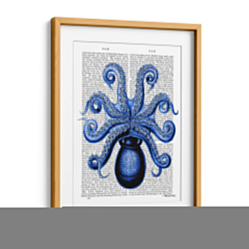 Pulpo Azul De La Vendimia 1 Debajo De La Parte Inferior - Fab Funky | Cuadro decorativo de Canvas Lab