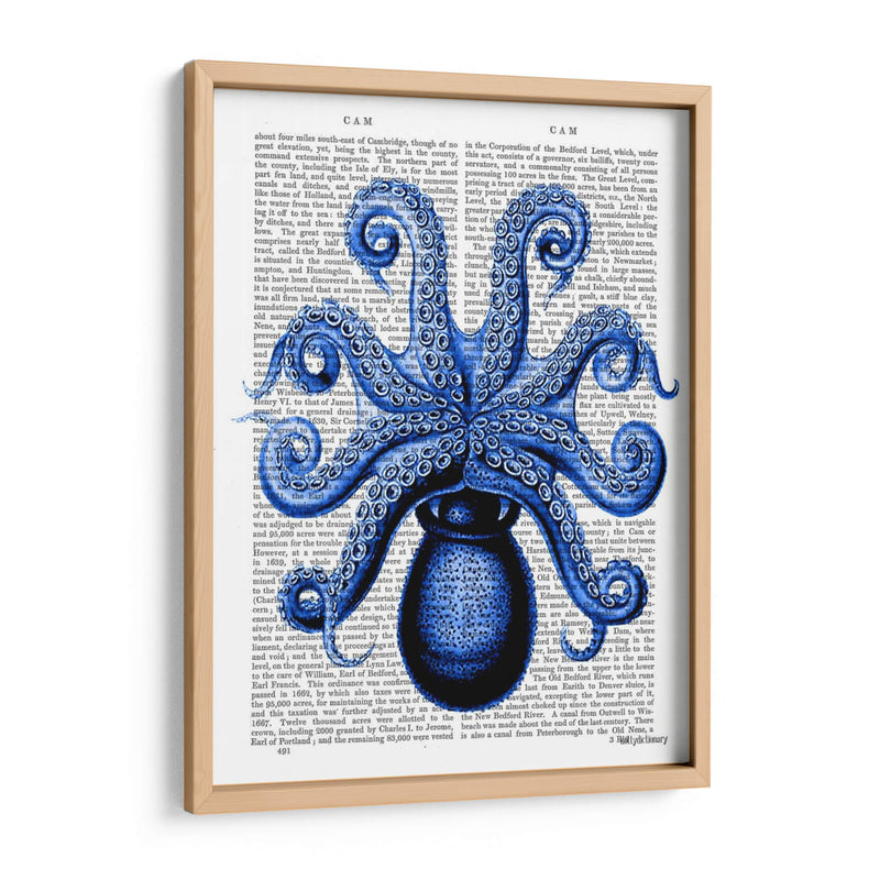 Pulpo Azul De La Vendimia 1 Debajo De La Parte Inferior - Fab Funky | Cuadro decorativo de Canvas Lab