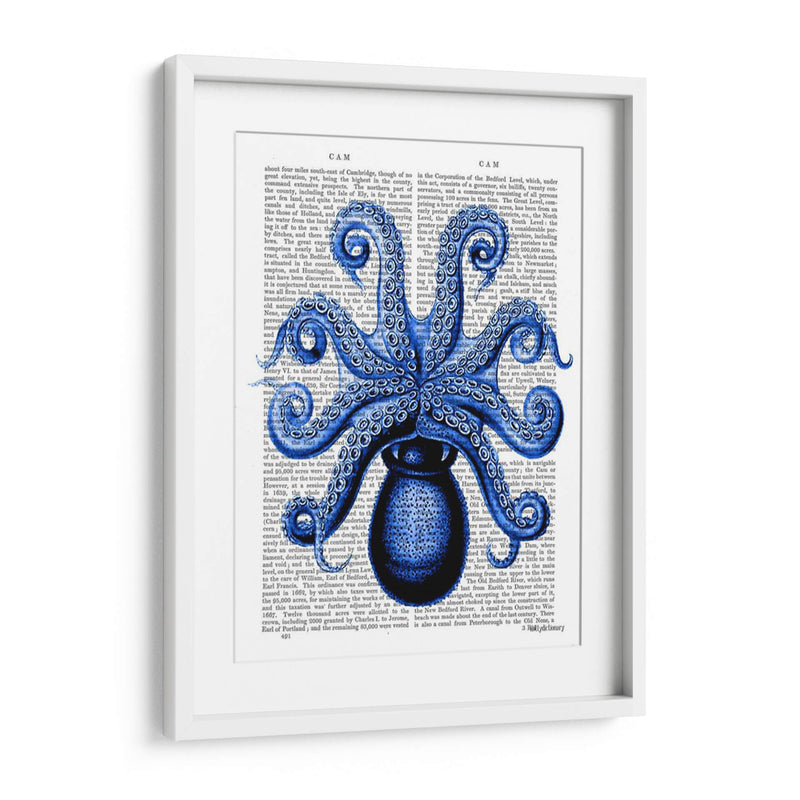 Pulpo Azul De La Vendimia 1 Debajo De La Parte Inferior - Fab Funky | Cuadro decorativo de Canvas Lab