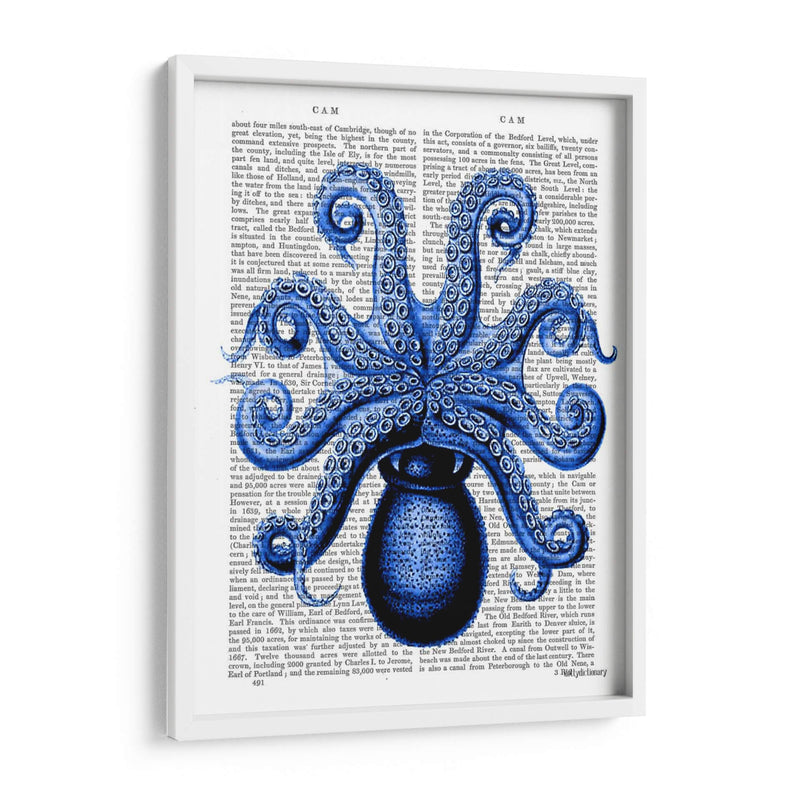 Pulpo Azul De La Vendimia 1 Debajo De La Parte Inferior - Fab Funky | Cuadro decorativo de Canvas Lab