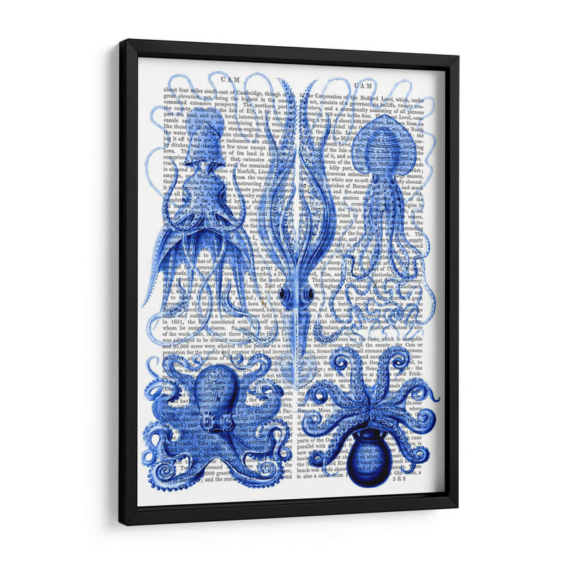 Pulpo Y Calamar Azul - Fab Funky | Cuadro decorativo de Canvas Lab