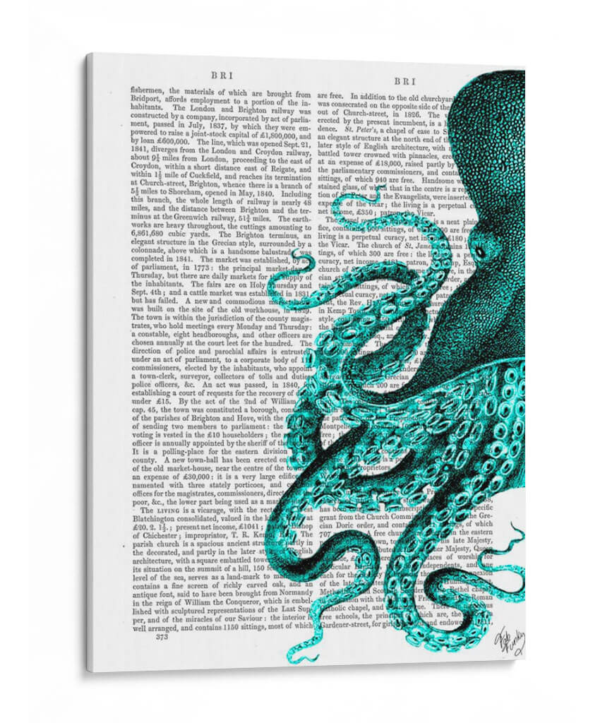 Media Verde Octopos - Fab Funky | Cuadro decorativo de Canvas Lab