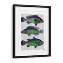 Trío De Pescado Azul Y Verde - Fab Funky | Cuadro decorativo de Canvas Lab