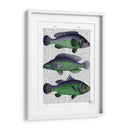 Trío De Pescado Azul Y Verde - Fab Funky | Cuadro decorativo de Canvas Lab