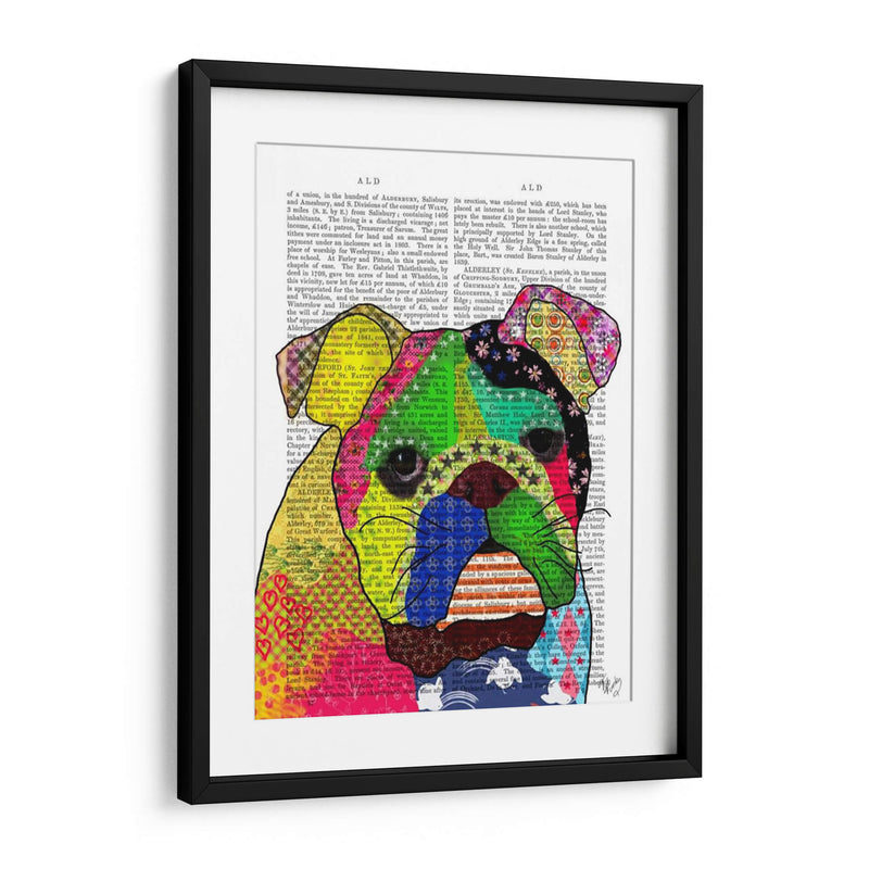 Patchwork Bulldog - Fab Funky | Cuadro decorativo de Canvas Lab