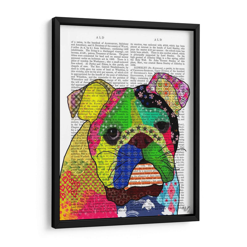 Patchwork Bulldog - Fab Funky | Cuadro decorativo de Canvas Lab