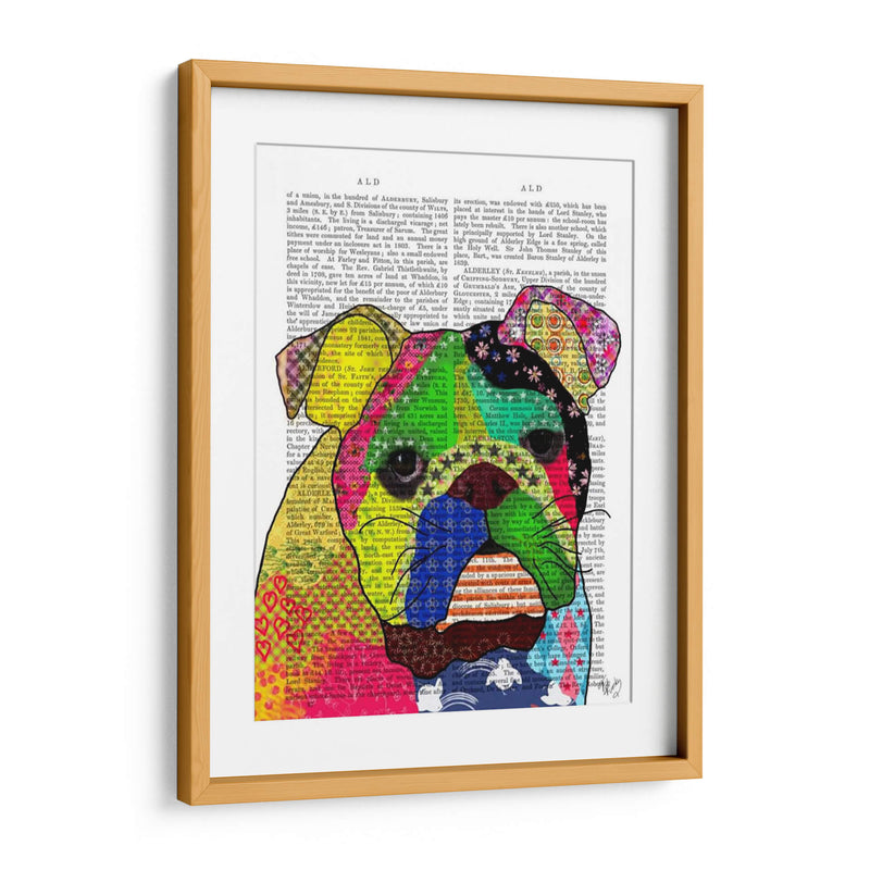 Patchwork Bulldog - Fab Funky | Cuadro decorativo de Canvas Lab