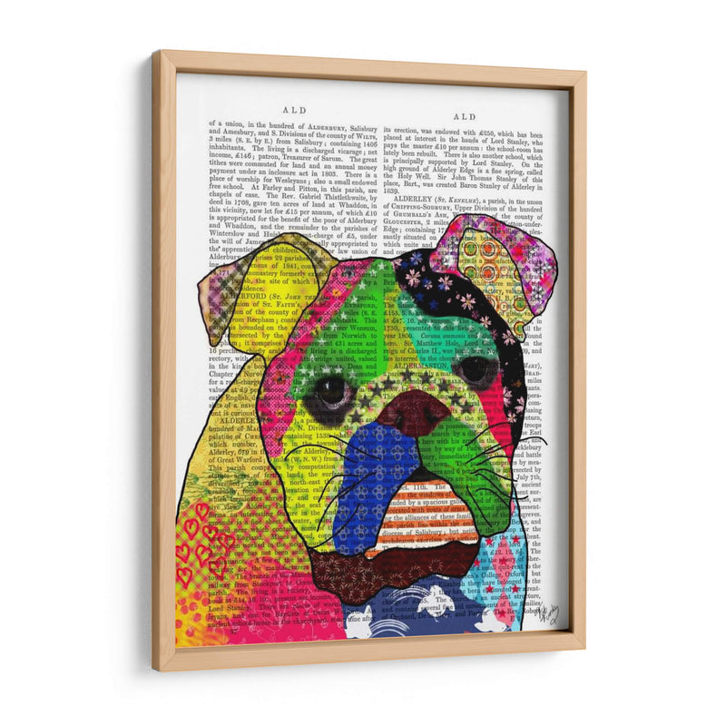 Patchwork Bulldog - Fab Funky | Cuadro decorativo de Canvas Lab