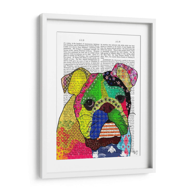 Patchwork Bulldog - Fab Funky | Cuadro decorativo de Canvas Lab