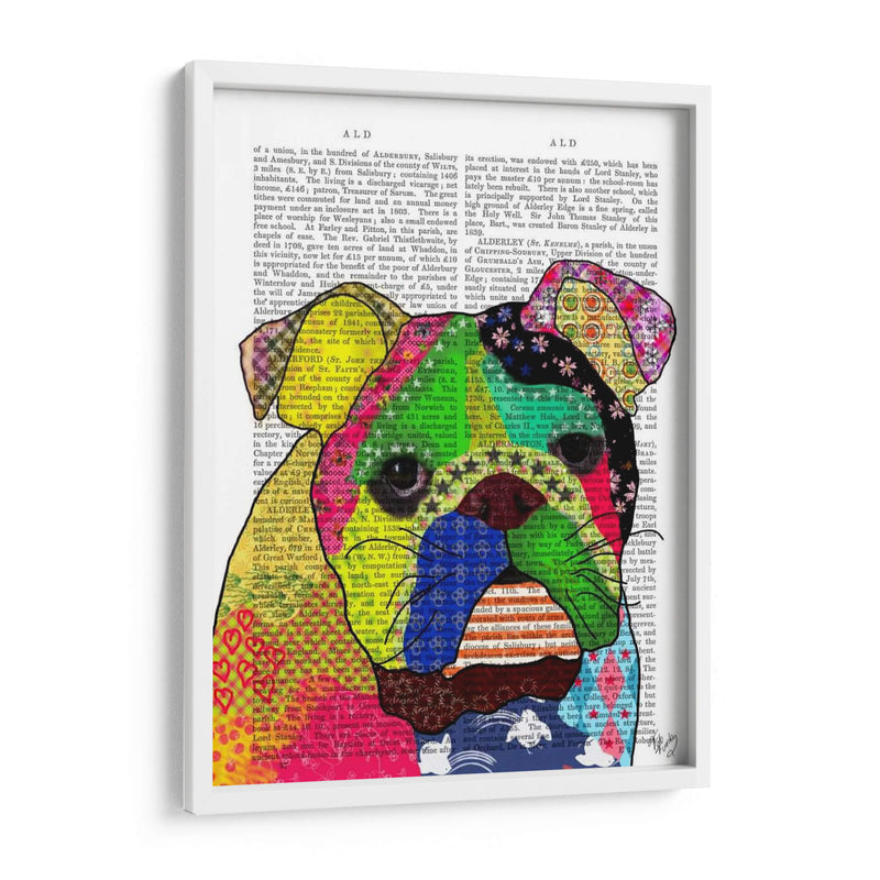 Patchwork Bulldog - Fab Funky | Cuadro decorativo de Canvas Lab