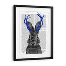 Jackalope Con Astas Azules - Fab Funky | Cuadro decorativo de Canvas Lab