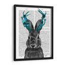 Jackalope Con Astas Turquesas - Fab Funky | Cuadro decorativo de Canvas Lab