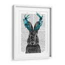Jackalope Con Astas Turquesas - Fab Funky | Cuadro decorativo de Canvas Lab