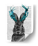 Jackalope Con Astas Turquesas - Fab Funky | Cuadro decorativo de Canvas Lab