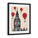 Big Ben Y Globos De Aire Caliente Rojo - Fab Funky | Cuadro decorativo de Canvas Lab