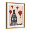 Big Ben Y Globos De Aire Caliente Rojo - Fab Funky | Cuadro decorativo de Canvas Lab
