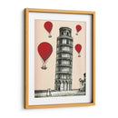 Torre De Pisa Y Globos De Aire Caliente Rojo. - Fab Funky | Cuadro decorativo de Canvas Lab