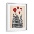 Catedral De St Pauls Y Globos De Aire Caliente Rojo. - Fab Funky | Cuadro decorativo de Canvas Lab
