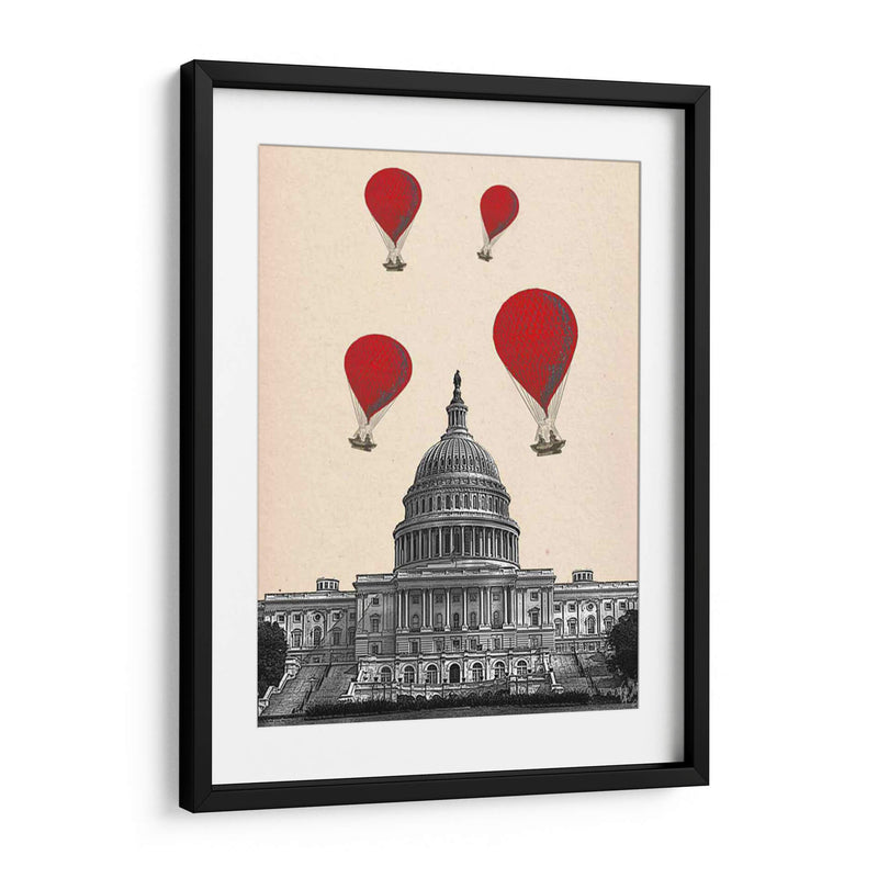 Capitolio Y Red Hot Air Balloons - Fab Funky | Cuadro decorativo de Canvas Lab