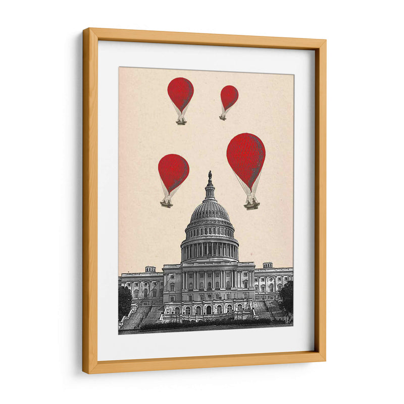 Capitolio Y Red Hot Air Balloons - Fab Funky | Cuadro decorativo de Canvas Lab