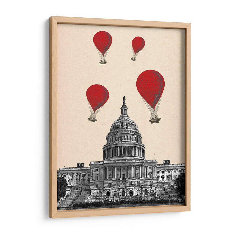 Capitolio Y Red Hot Air Balloons - Fab Funky | Cuadro decorativo de Canvas Lab