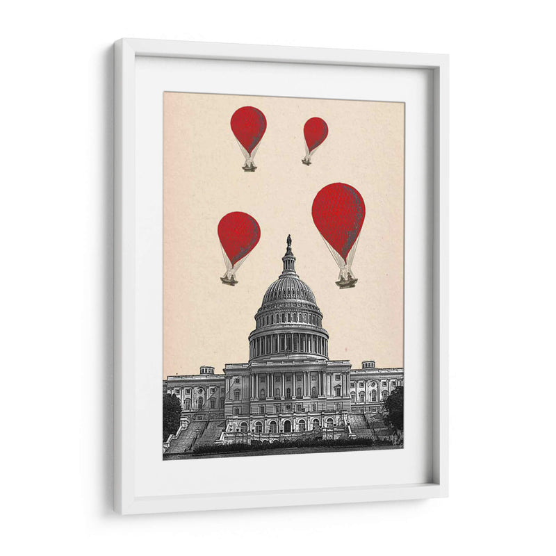 Capitolio Y Red Hot Air Balloons - Fab Funky | Cuadro decorativo de Canvas Lab