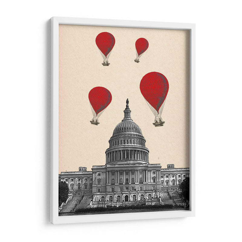 Capitolio Y Red Hot Air Balloons - Fab Funky | Cuadro decorativo de Canvas Lab