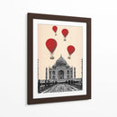 Taj Mahal Y Globos De Aire Caliente Rojo - Fab Funky | Cuadro decorativo de Canvas Lab
