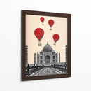 Taj Mahal Y Globos De Aire Caliente Rojo - Fab Funky | Cuadro decorativo de Canvas Lab