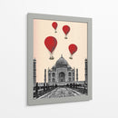 Taj Mahal Y Globos De Aire Caliente Rojo - Fab Funky | Cuadro decorativo de Canvas Lab