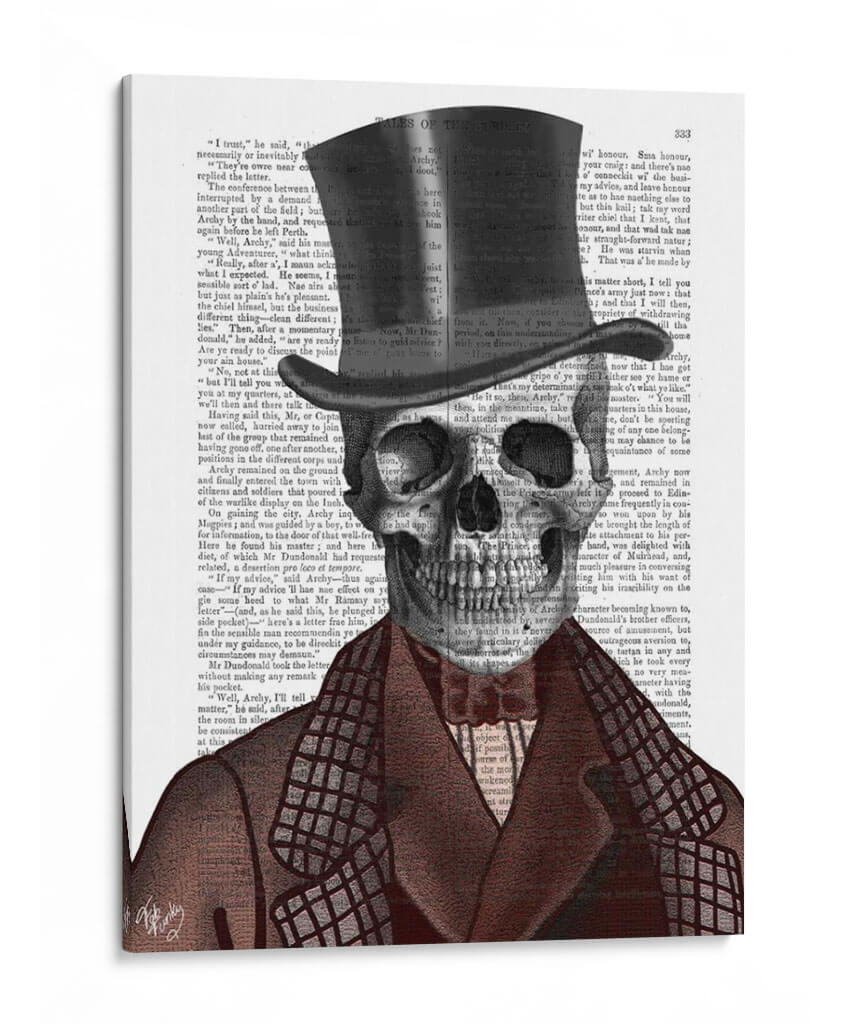 Caballero Esqueleto Y Sombrero De Copa - Fab Funky | Cuadro decorativo de Canvas Lab