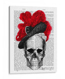 Cráneo Con Sombrero Rojo - Fab Funky | Cuadro decorativo de Canvas Lab